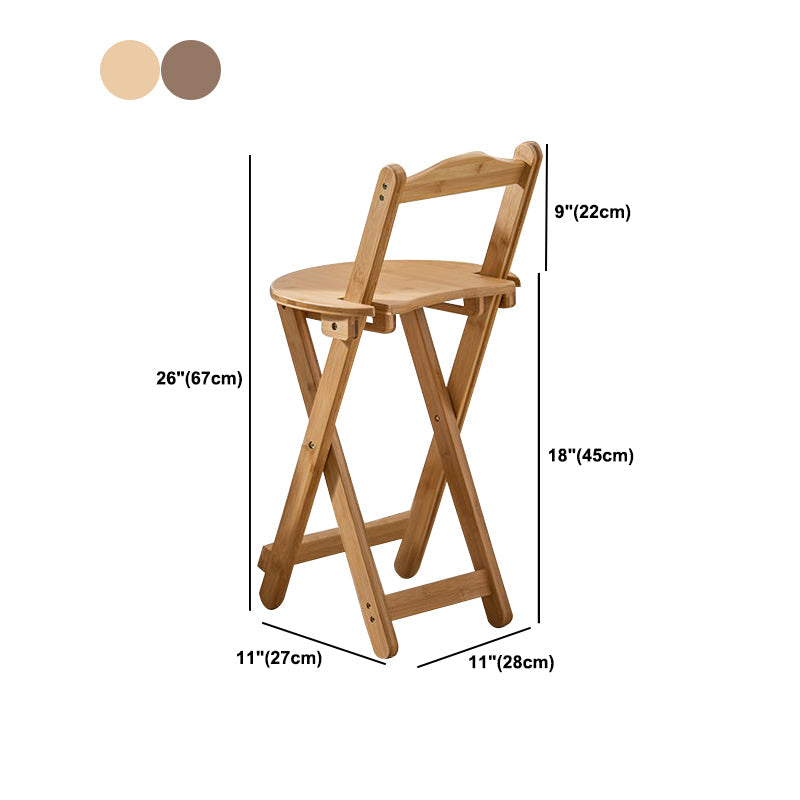 Taburete de bar plegable sin brazos, asiento redondo moderno, taburete de bar con reposapiés de madera