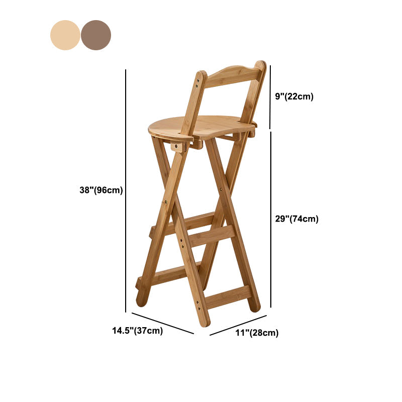 Taburete de bar plegable sin brazos, asiento redondo moderno, taburete de bar con reposapiés de madera
