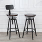 Industrial Metal Barstool Footrest Wood Counter Stool in Matte Finish