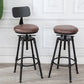 Industrial Metal Barstool Footrest Wood Counter Stool in Matte Finish