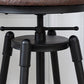 Industrial Metal Barstool Footrest Wood Counter Stool in Matte Finish