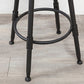 Industrial Metal Barstool Footrest Wood Counter Stool in Matte Finish