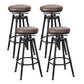 Industrial Metal Barstool Footrest Wood Counter Stool in Matte Finish
