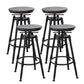 Industrial Metal Barstool Footrest Wood Counter Stool in Matte Finish