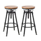 Industrial Metal Barstool Footrest Wood Counter Stool in Matte Finish