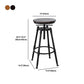 Industrial Metal Barstool Footrest Wood Counter Stool in Matte Finish