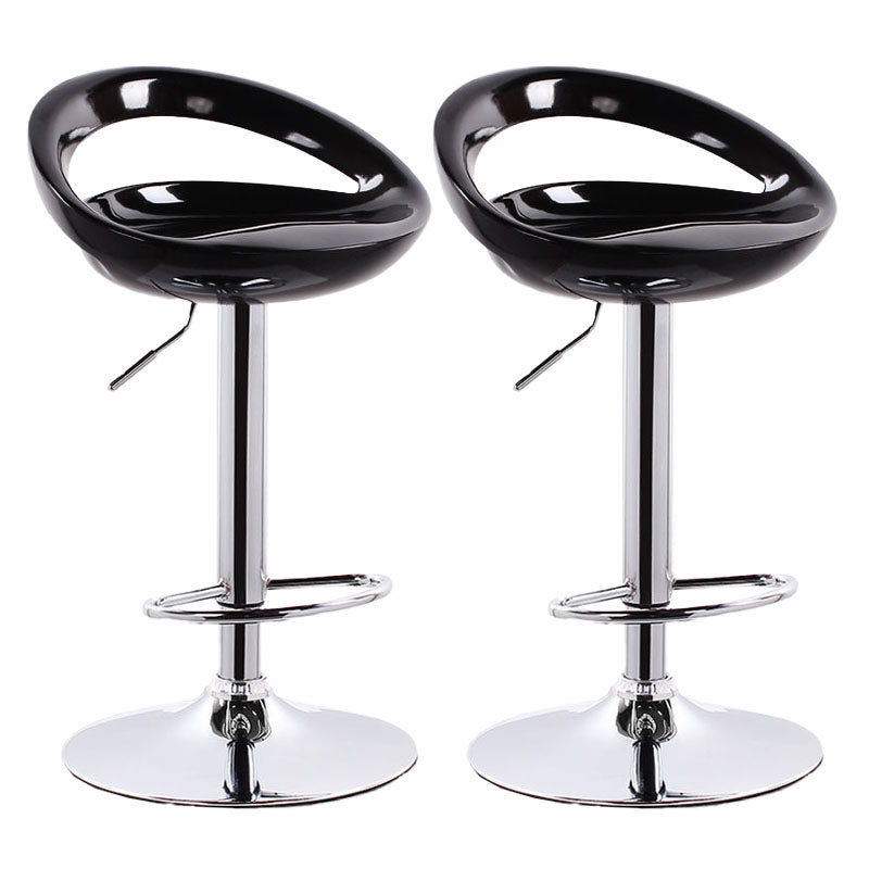 Contemporary Metal Barstool Low Back Plastic Furniture with Chrome Base