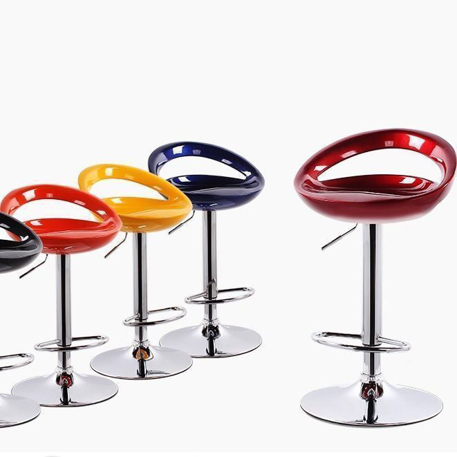 Contemporary Metal Barstool Low Back Plastic Furniture with Chrome Base