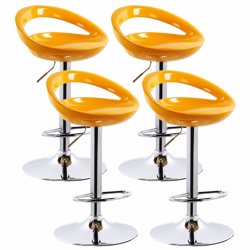 Contemporary Metal Barstool Low Back Plastic Furniture with Chrome Base