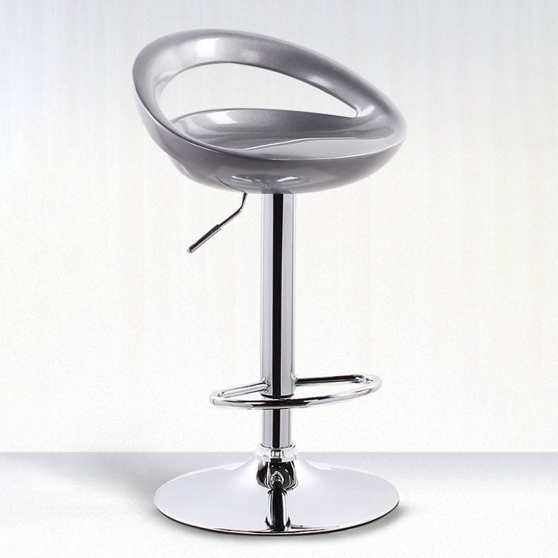Contemporary Metal Barstool Low Back Plastic Furniture with Chrome Base