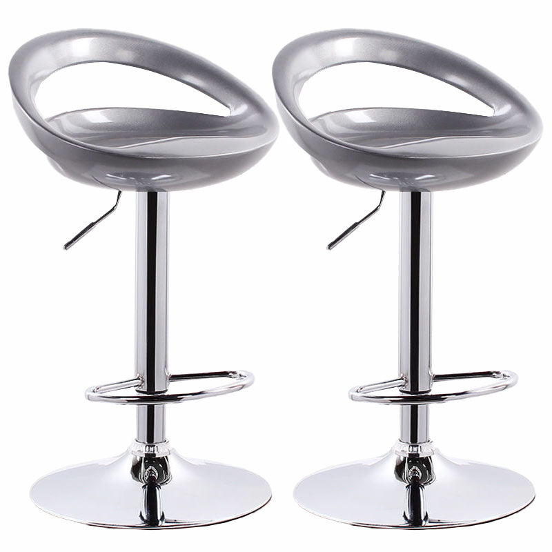 Contemporary Metal Barstool Low Back Plastic Furniture with Chrome Base