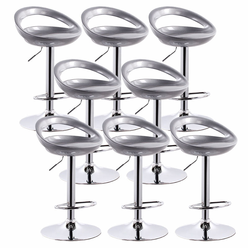 Contemporary Metal Barstool Low Back Plastic Furniture with Chrome Base