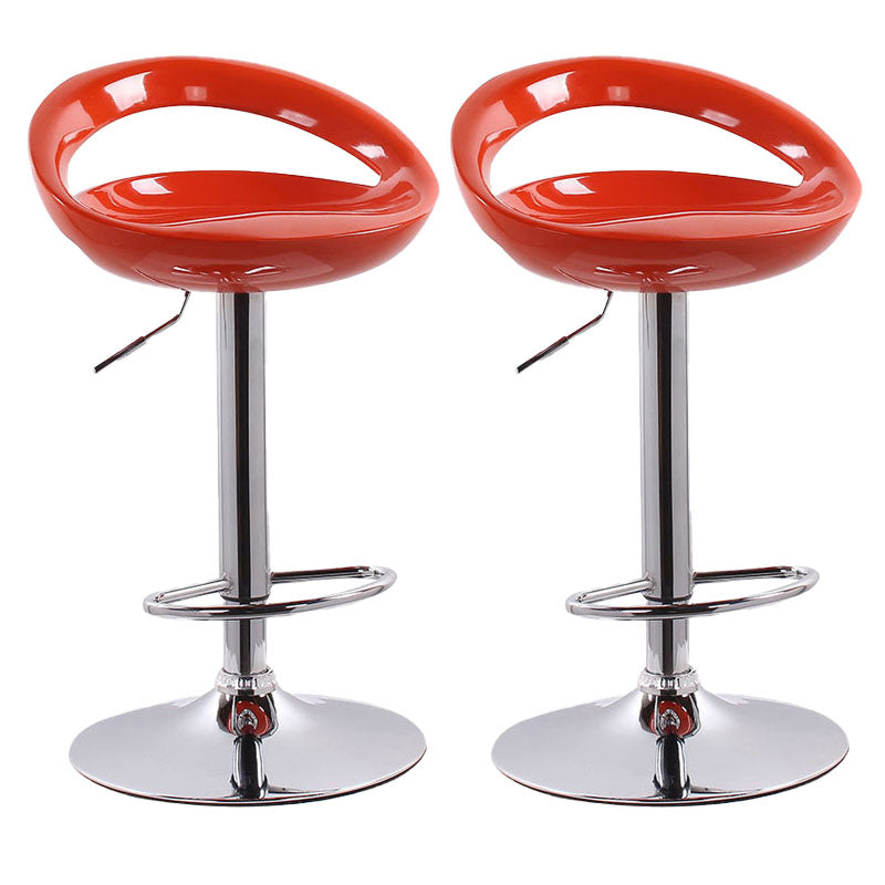 Contemporary Metal Barstool Low Back Plastic Furniture with Chrome Base