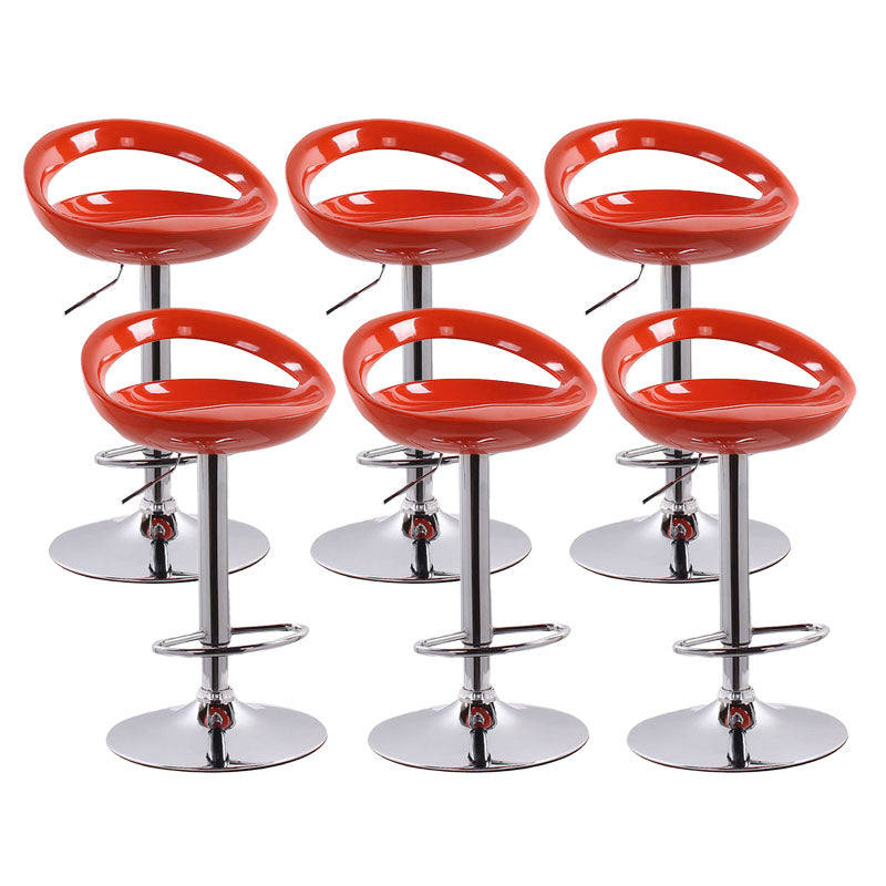 Contemporary Metal Barstool Low Back Plastic Furniture with Chrome Base