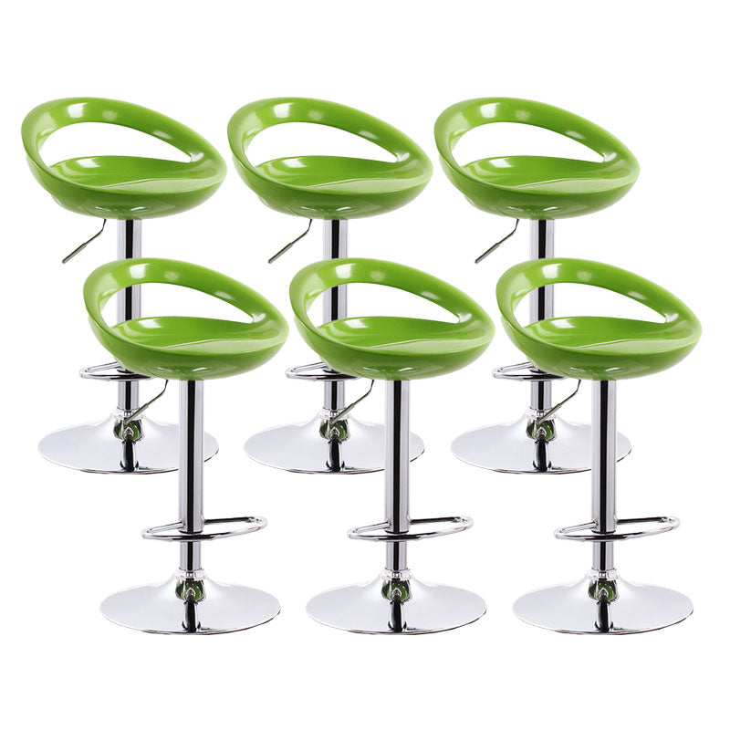Contemporary Metal Barstool Low Back Plastic Furniture with Chrome Base