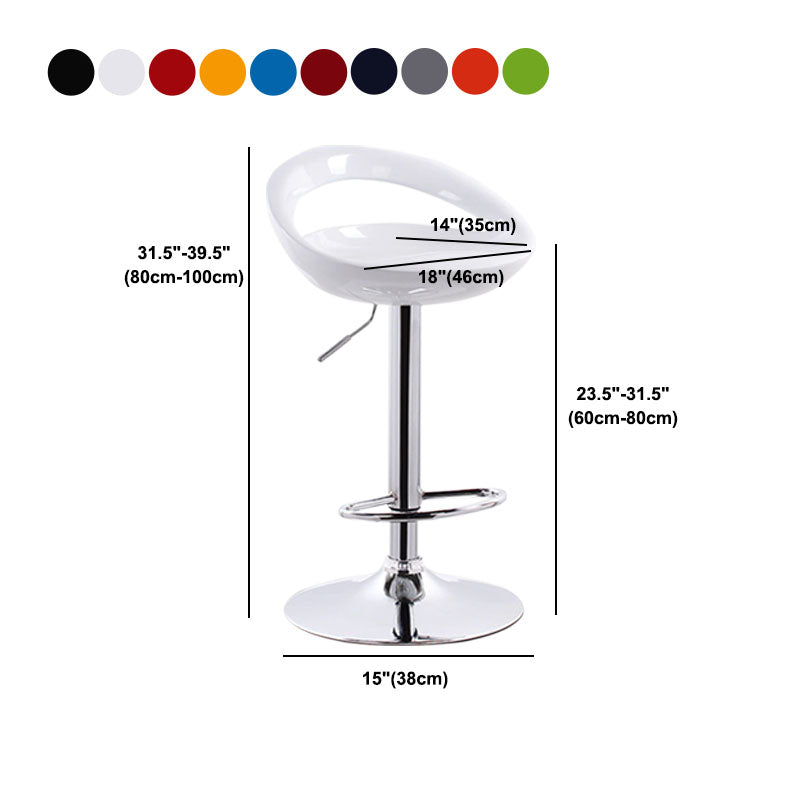 Contemporary Metal Barstool Low Back Plastic Furniture with Chrome Base