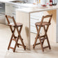 Modern Home Footrest Folding Stool Matte Finish Bamboo Barstool