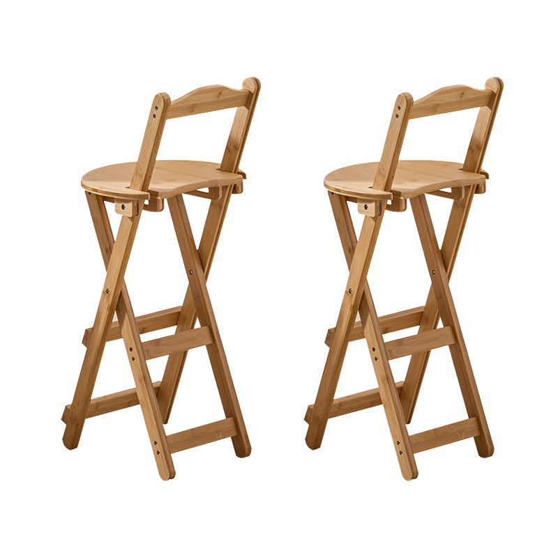 Modern Home Footrest Folding Stool Matte Finish Bamboo Barstool Natural 2 Piece Set Bar Stool(29"H) Clearhalo 'Bar Furniture' 'Bar Stools' 'bar_stools' 'furn' 'furn_bar_stools' 'Furniture' 'Kitchen & Dining Furniture' 5968823
