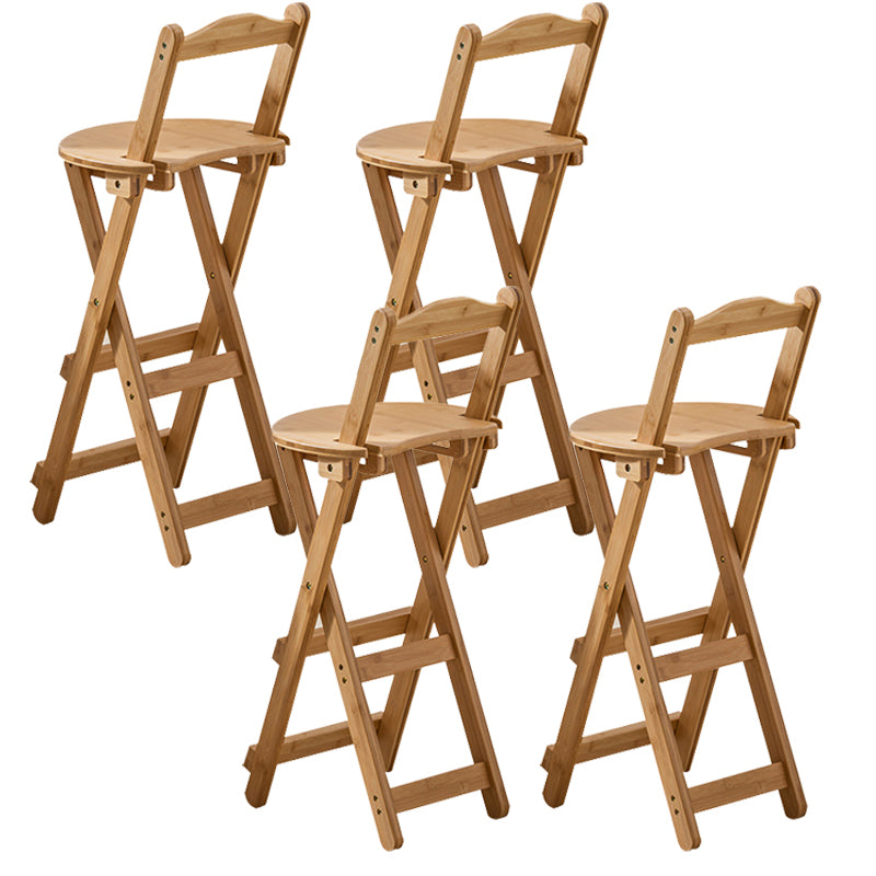 Modern Home Footrest Folding Stool Matte Finish Bamboo Barstool Natural 4 Piece Set Bar Stool(29"H) Clearhalo 'Bar Furniture' 'Bar Stools' 'bar_stools' 'furn' 'furn_bar_stools' 'Furniture' 'Kitchen & Dining Furniture' 5968826