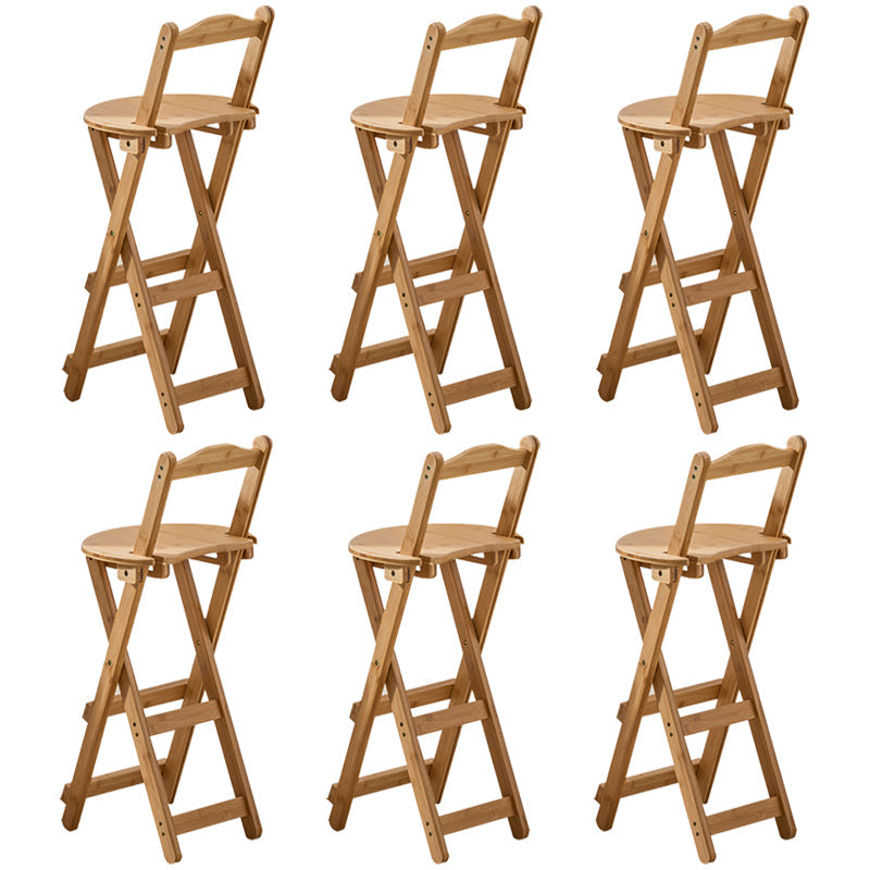 Modern Home Footrest Folding Stool Matte Finish Bamboo Barstool Natural 6 Piece Set Bar Stool(29"H) Clearhalo 'Bar Furniture' 'Bar Stools' 'bar_stools' 'furn' 'furn_bar_stools' 'Furniture' 'Kitchen & Dining Furniture' 5968828