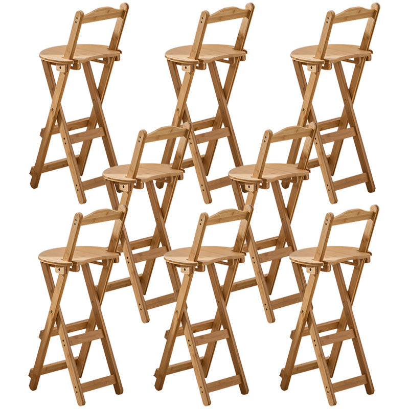 Modern Home Footrest Folding Stool Matte Finish Bamboo Barstool Natural 8 Piece Set Bar Stool(29"H) Clearhalo 'Bar Furniture' 'Bar Stools' 'bar_stools' 'furn' 'furn_bar_stools' 'Furniture' 'Kitchen & Dining Furniture' 5968830