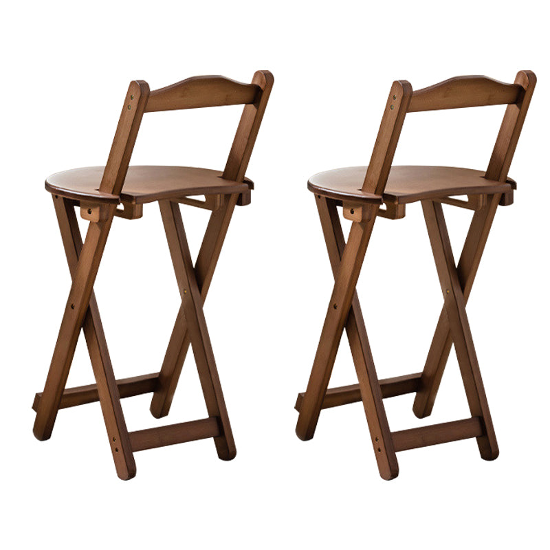 Modern Home Footrest Folding Stool Matte Finish Bamboo Barstool Walnut 2 Piece Set Short Stool(18"H) Clearhalo 'Bar Furniture' 'Bar Stools' 'bar_stools' 'furn' 'furn_bar_stools' 'Furniture' 'Kitchen & Dining Furniture' 5968834