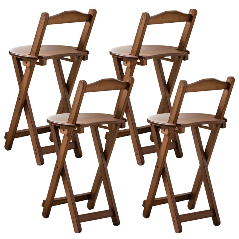 Modern Home Footrest Folding Stool Matte Finish Bamboo Barstool Walnut 4 Piece Set Short Stool(18"H) Clearhalo 'Bar Furniture' 'Bar Stools' 'bar_stools' 'furn' 'furn_bar_stools' 'Furniture' 'Kitchen & Dining Furniture' 5968835