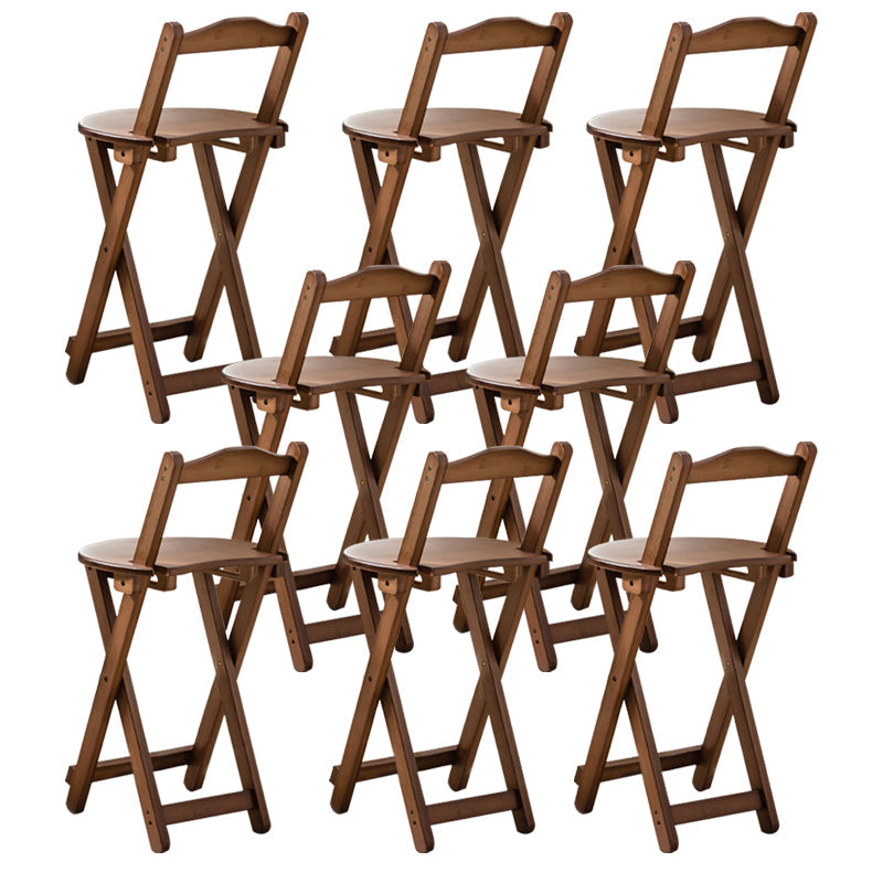 Modern Home Footrest Folding Stool Matte Finish Bamboo Barstool Walnut 8 Piece Set Short Stool(18"H) Clearhalo 'Bar Furniture' 'Bar Stools' 'bar_stools' 'furn' 'furn_bar_stools' 'Furniture' 'Kitchen & Dining Furniture' 5968839