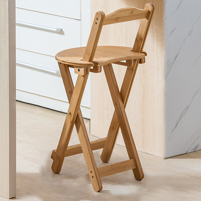 Modern Home Footrest Folding Stool Matte Finish Bamboo Barstool Clearhalo 'Bar Furniture' 'Bar Stools' 'bar_stools' 'furn' 'furn_bar_stools' 'Furniture' 'Kitchen & Dining Furniture' 5968840