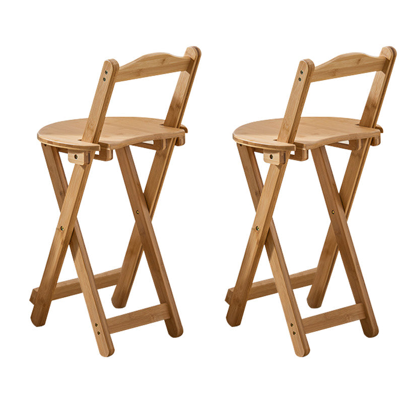 Modern Home Footrest Folding Stool Matte Finish Bamboo Barstool Natural 2 Piece Set Short Stool(18"H) Clearhalo 'Bar Furniture' 'Bar Stools' 'bar_stools' 'furn' 'furn_bar_stools' 'Furniture' 'Kitchen & Dining Furniture' 5968842