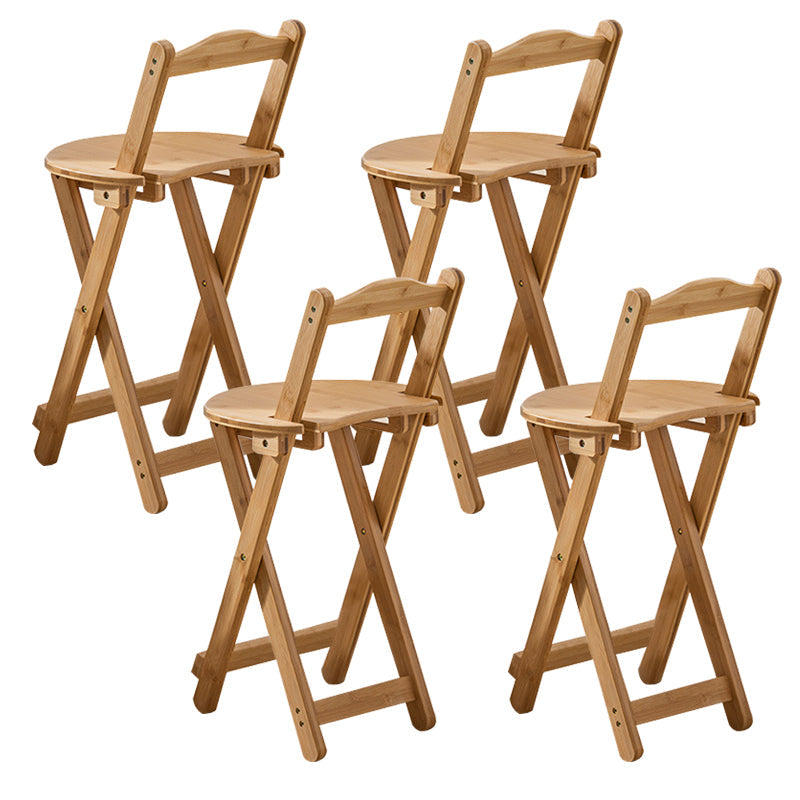 Modern Home Footrest Folding Stool Matte Finish Bamboo Barstool