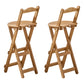 Modern Home Footrest Folding Stool Matte Finish Bamboo Barstool
