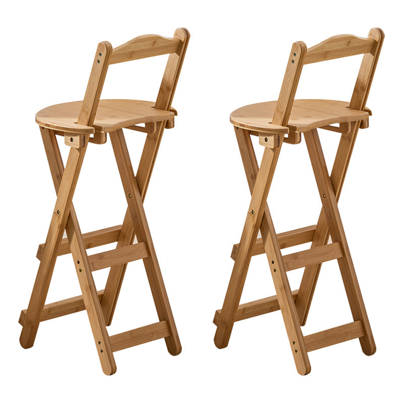 Modern Home Footrest Folding Stool Matte Finish Bamboo Barstool Natural 2 Piece Set Counter Stool (24"H) Clearhalo 'Bar Furniture' 'Bar Stools' 'bar_stools' 'furn' 'furn_bar_stools' 'Furniture' 'Kitchen & Dining Furniture' 5968847