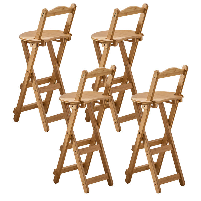 Modern Home Footrest Folding Stool Matte Finish Bamboo Barstool Natural 4 Piece Set Counter Stool (24"H) Clearhalo 'Bar Furniture' 'Bar Stools' 'bar_stools' 'furn' 'furn_bar_stools' 'Furniture' 'Kitchen & Dining Furniture' 5968848