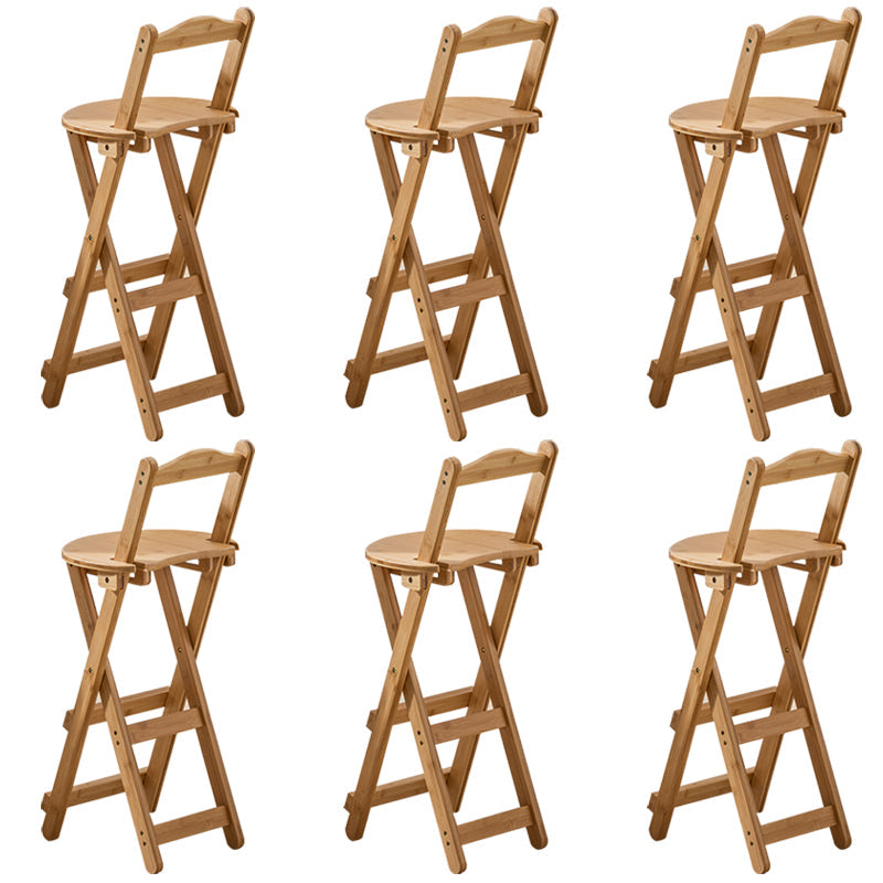 Modern Home Footrest Folding Stool Matte Finish Bamboo Barstool Natural 6 Piece Set Counter Stool (24"H) Clearhalo 'Bar Furniture' 'Bar Stools' 'bar_stools' 'furn' 'furn_bar_stools' 'Furniture' 'Kitchen & Dining Furniture' 5968849