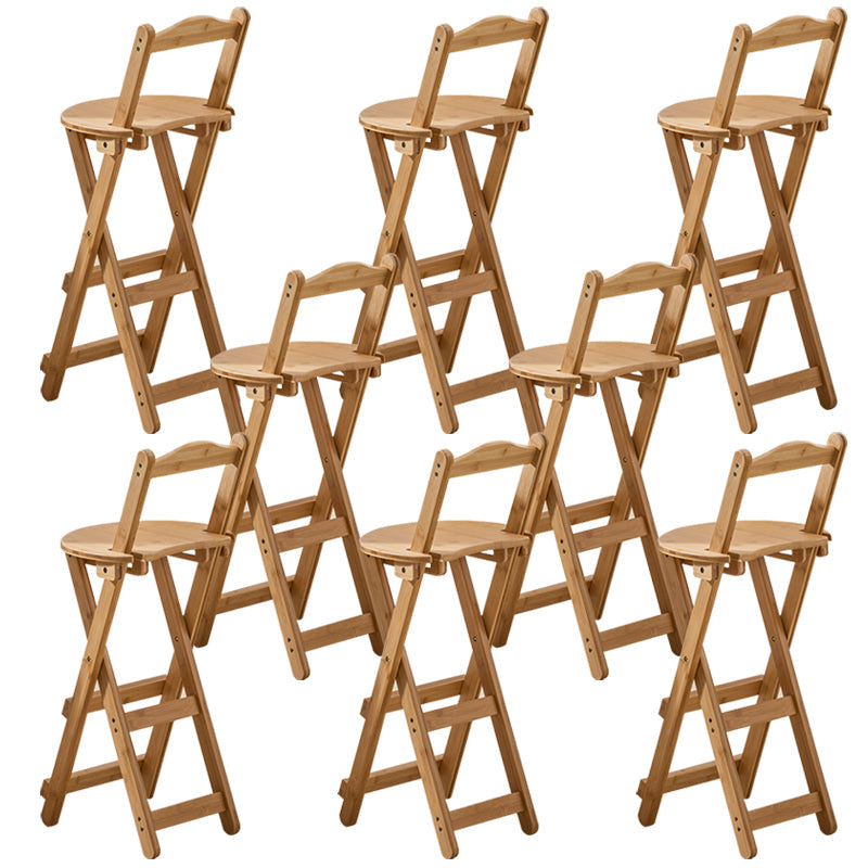 Modern Home Footrest Folding Stool Matte Finish Bamboo Barstool Natural 8 Piece Set Counter Stool (24"H) Clearhalo 'Bar Furniture' 'Bar Stools' 'bar_stools' 'furn' 'furn_bar_stools' 'Furniture' 'Kitchen & Dining Furniture' 5968850
