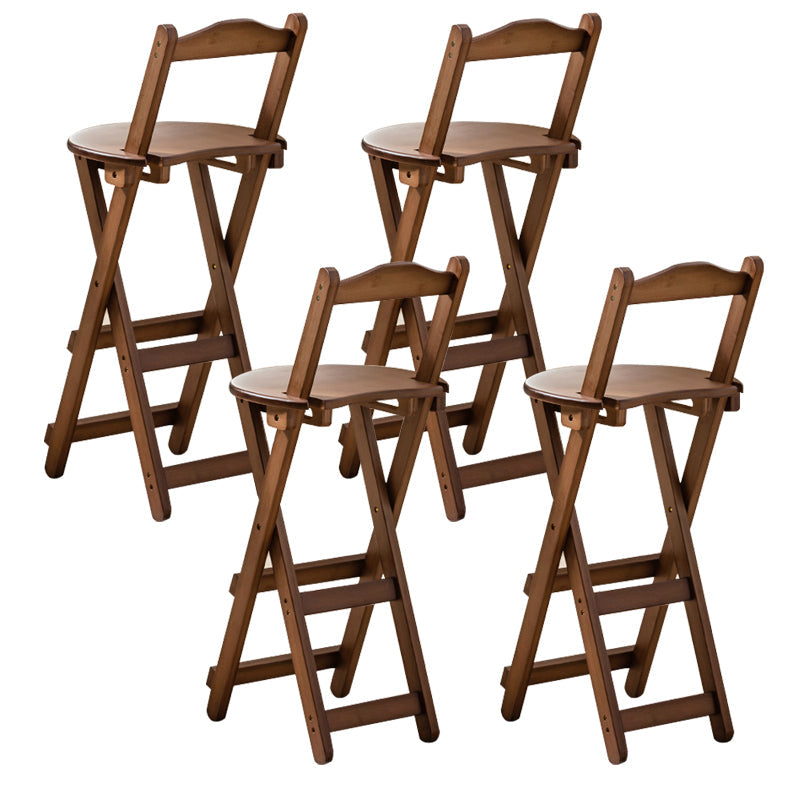 Modern Home Footrest Folding Stool Matte Finish Bamboo Barstool Walnut 4 Piece Set Counter Stool (24"H) Clearhalo 'Bar Furniture' 'Bar Stools' 'bar_stools' 'furn' 'furn_bar_stools' 'Furniture' 'Kitchen & Dining Furniture' 5968853
