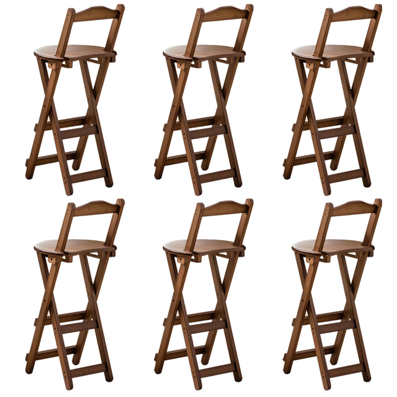 Modern Home Footrest Folding Stool Matte Finish Bamboo Barstool Walnut 6 Piece Set Counter Stool (24"H) Clearhalo 'Bar Furniture' 'Bar Stools' 'bar_stools' 'furn' 'furn_bar_stools' 'Furniture' 'Kitchen & Dining Furniture' 5968854