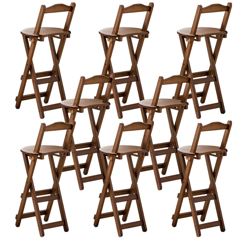 Modern Home Footrest Folding Stool Matte Finish Bamboo Barstool Walnut 8 Piece Set Counter Stool (24"H) Clearhalo 'Bar Furniture' 'Bar Stools' 'bar_stools' 'furn' 'furn_bar_stools' 'Furniture' 'Kitchen & Dining Furniture' 5968855