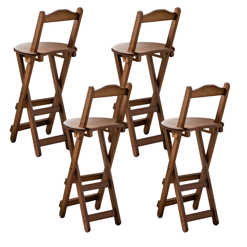 Modern Home Footrest Folding Stool Matte Finish Bamboo Barstool Walnut 4 Piece Set Bar Stool(29"H) Clearhalo 'Bar Furniture' 'Bar Stools' 'bar_stools' 'furn' 'furn_bar_stools' 'Furniture' 'Kitchen & Dining Furniture' 5968858