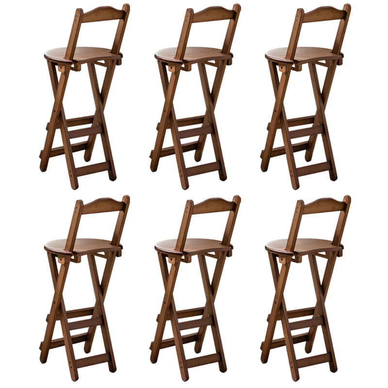 Modern Home Footrest Folding Stool Matte Finish Bamboo Barstool Walnut 6 Piece Set Bar Stool(29"H) Clearhalo 'Bar Furniture' 'Bar Stools' 'bar_stools' 'furn' 'furn_bar_stools' 'Furniture' 'Kitchen & Dining Furniture' 5968859