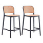 Scandinavian Armless Bar Stool Plastic Low Back Stool in White and Black