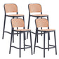 Scandinavian Armless Bar Stool Plastic Low Back Stool in White and Black