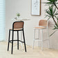 Scandinavian Armless Bar Stool Plastic Low Back Stool in White and Black