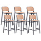 Scandinavian Armless Bar Stool Plastic Low Back Stool in White and Black
