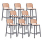 Scandinavian Armless Bar Stool Plastic Low Back Stool in White and Black