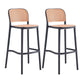Scandinavian Armless Bar Stool Plastic Low Back Stool in White and Black