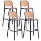 Scandinavian Armless Bar Stool Plastic Low Back Stool in White and Black