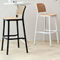 Scandinavian Armless Bar Stool Plastic Low Back Stool in White and Black