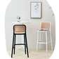 Scandinavian Armless Bar Stool Plastic Low Back Stool in White and Black